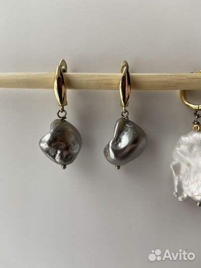 Серьги с натуральным перламутром