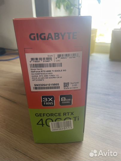 Видеокарта Gigabyte GeForce RTX 4060 Ti eagle 8 гб
