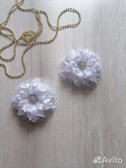 Бантики Белые резинки выпускной последний звонок