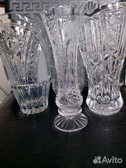 Ваза для цветов хрустальная