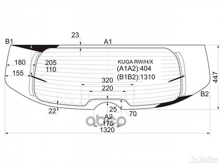 Стекло заднее с обогревом ford kuga 08-12 kuga
