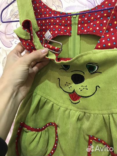 Вельветовый сарафан для девочки 104