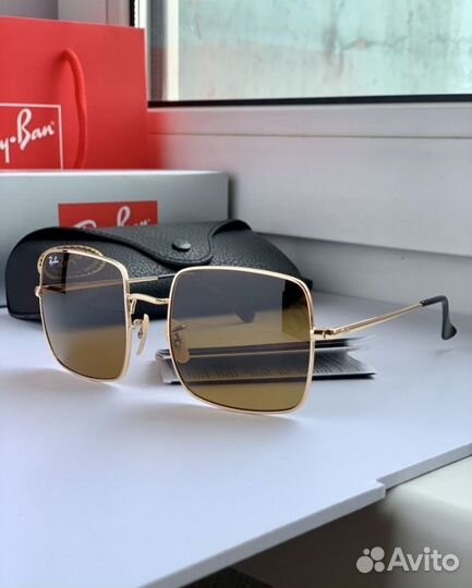 Очки ray ban square коричневые
