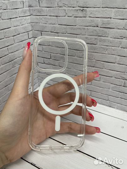 Чехол iPhone 14 Pro прозрачный MagSafe