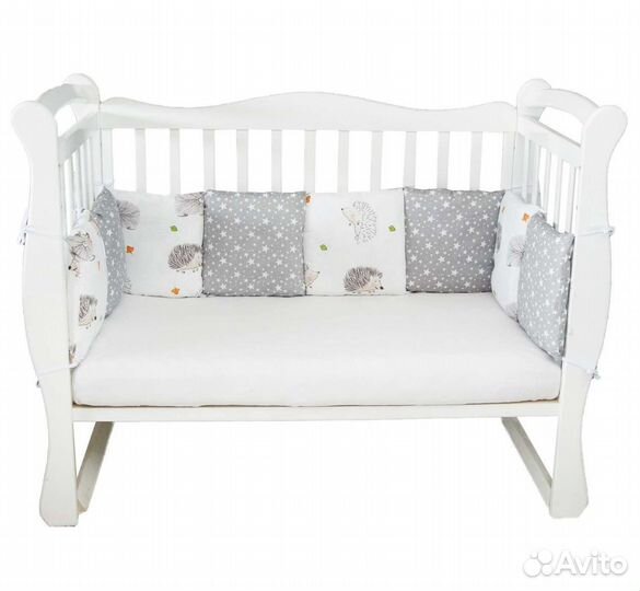 Бортики защитные в кроватку Amarobaby «Ёжики»