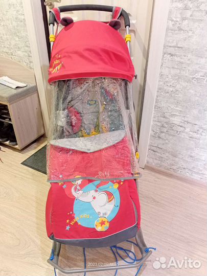 Детские санки коляска с колесами