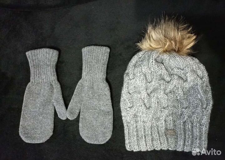 Шапка и варежки шерстяные (разные, листайте фото)