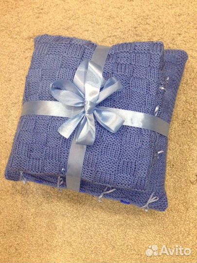 Вязаный плед ручной работы (новый)