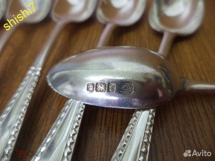 Набор массивные ложки чайные серебро 925 англия 18