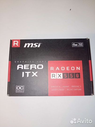 Видеокарта мsi AMD Radeon RX 550 aero ITX (4G OC)