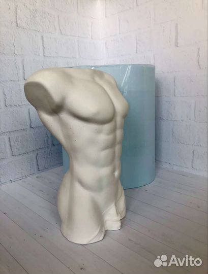 Силиконовая форма торс мужской кашпо