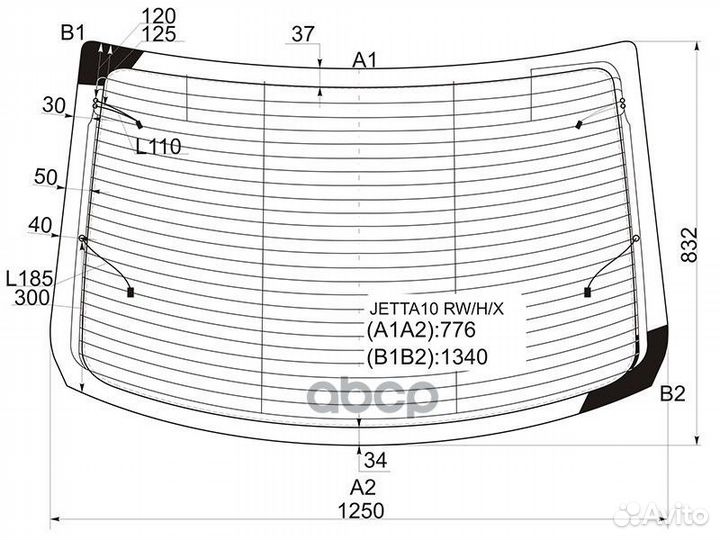 Заднее ветровое стекло jetta10rwhx XYG