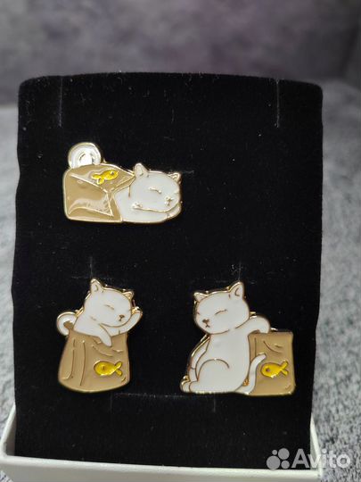 Броши-значки Котики набор