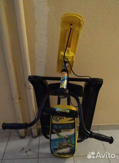 Крутой усиленный снегокат с моторулем/1-2 ребёнка)