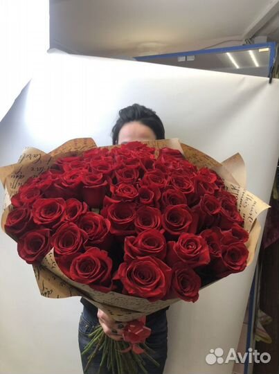 Розы 51 штука 60 см Эквадор
