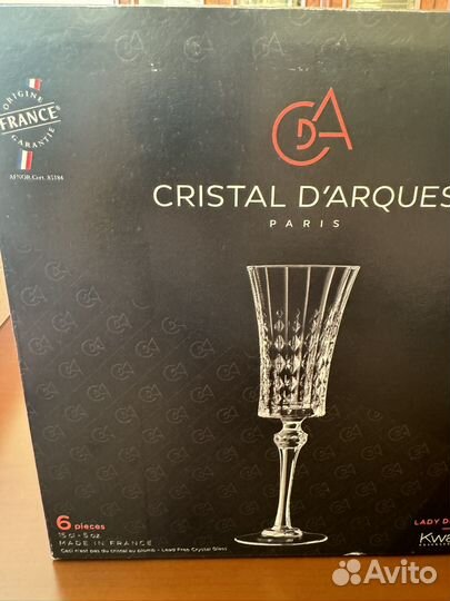 Crystal d arques бокалы для шампанского набор 6шт