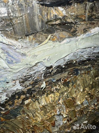 Картина маслом на холсте. Натюрморт с лещем