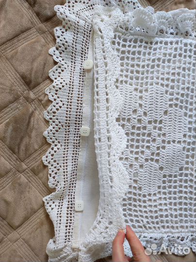 Подушка с наволочкой винтаж, ручная работа кружево