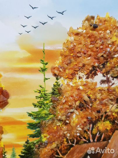 Картина панно с янтарем, СССР