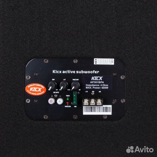 Сабвуфер активный Kicx AP301BPA 30см, 350/600Вт