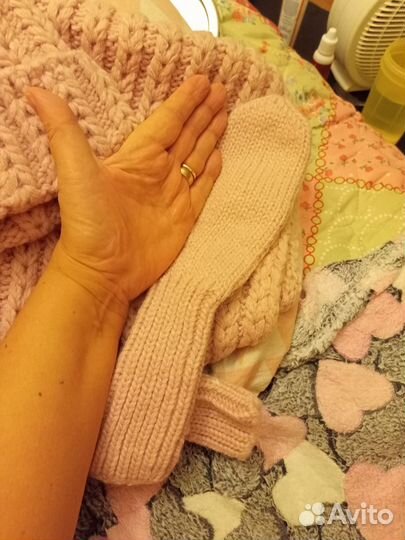 Женская шапка,снуд и варежки