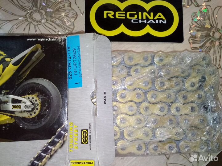 Цепь для мотоцикла 525ORT2-114 звен.(137ORT2) regi