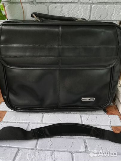 Мужская сумка из экокожи для ноутбука через плечо