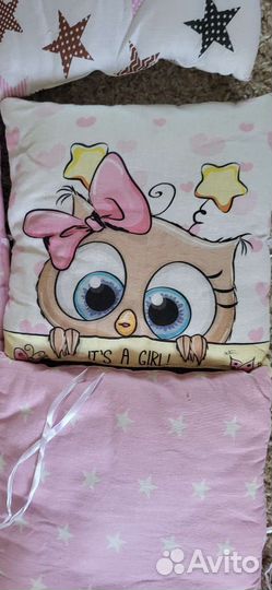 Бортики в кроватку для девочки