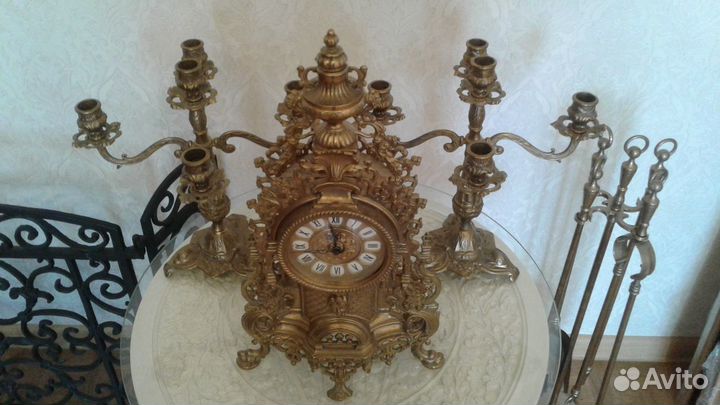 Каминные часы (латунь)