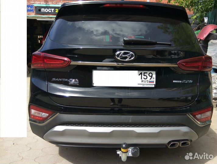 Фаркоп Motodor для Hyundai Santa Fe 2018 оцинк.шар