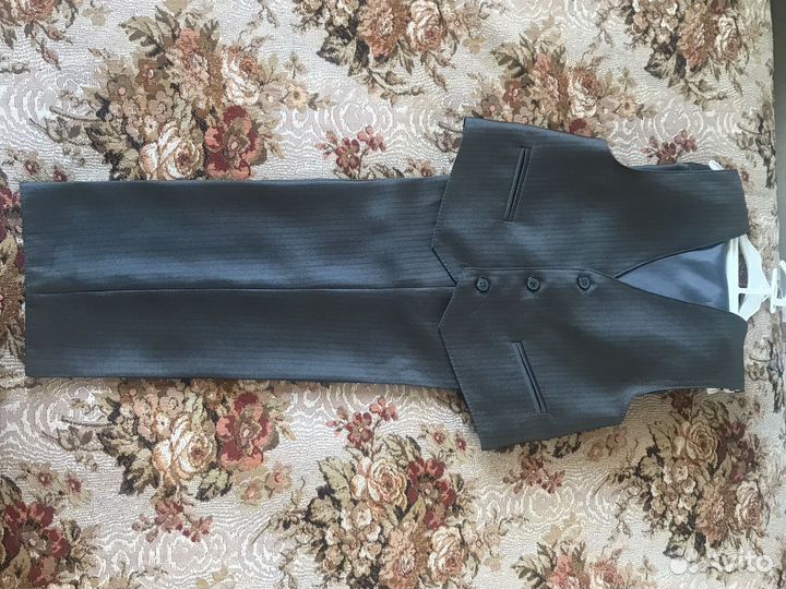 Костюм -двойка(серый)брюки новые синие