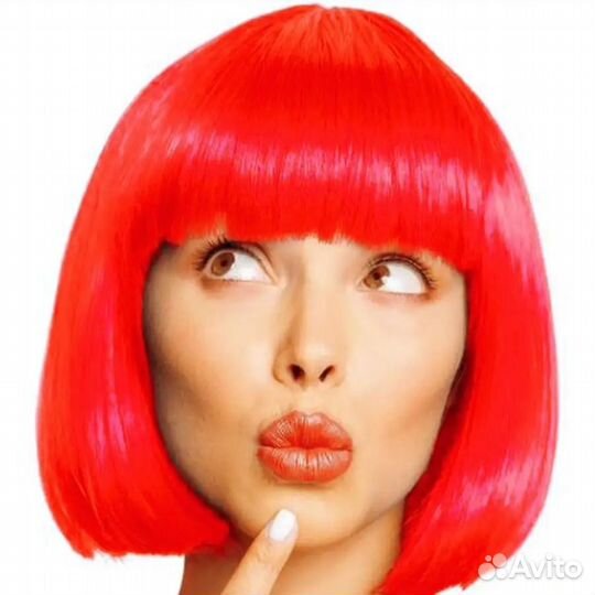Парик красный каре