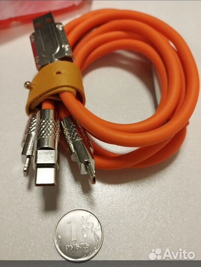 Силиконовый Usb кабель с 3 выходами