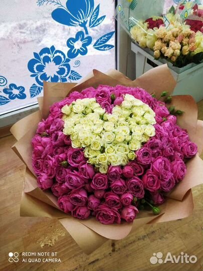 101роза сердце, доставка получателю по номеру