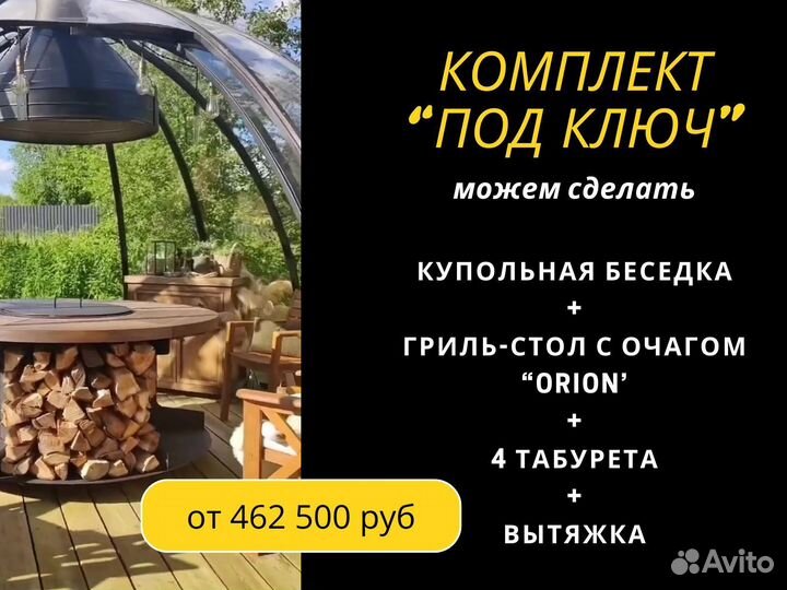 Беседка с зоной гриль для гостей