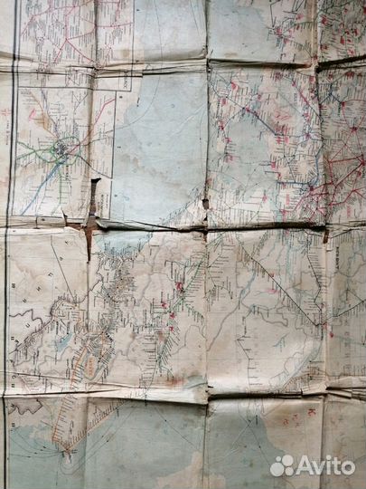 1934 г. Карта железнодорожных водных и автомобильн