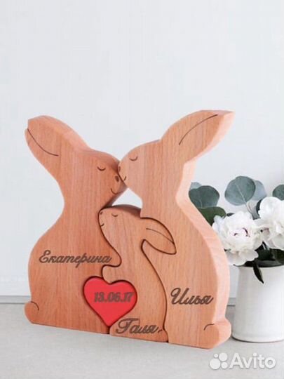 Фигурки из дерева семья животных