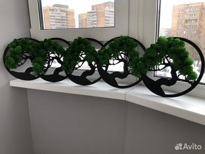 Панно со мхом дерево жизни Бонсай 30 см