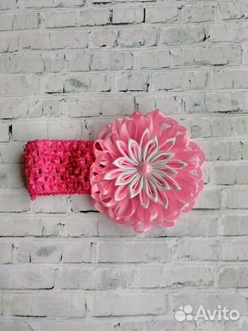 Повязка для волос с бантом из атласной ленты