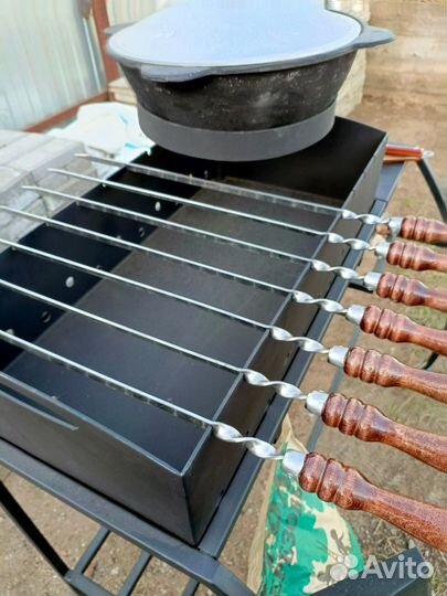 Мангал разборный 3мм с крышкой 