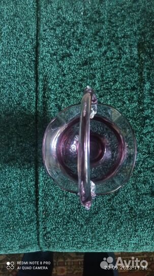 Ваза конфетница из цветного стекла СССР