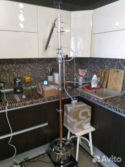 Дистиллятор на клампах с отбором по жидкости