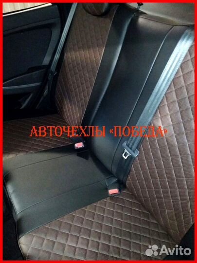 Чехлы Hyundai Solaris 1 Hb из экокожи чёрно-шокола