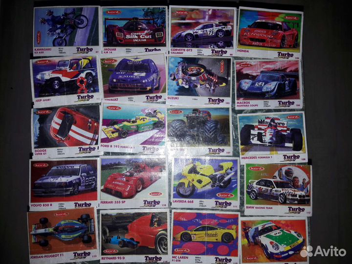 Вкладыши от жвачек турбо спорт