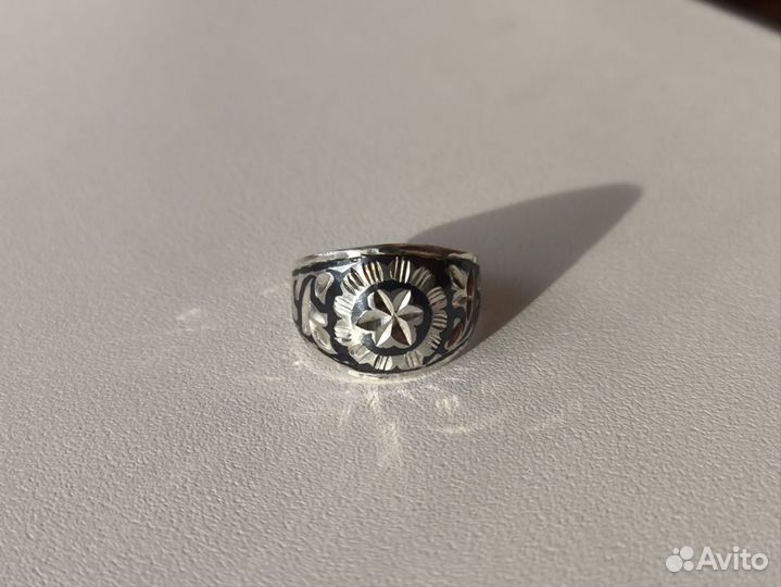 В доставке Кольцо серебряное Кубачи р 16,5