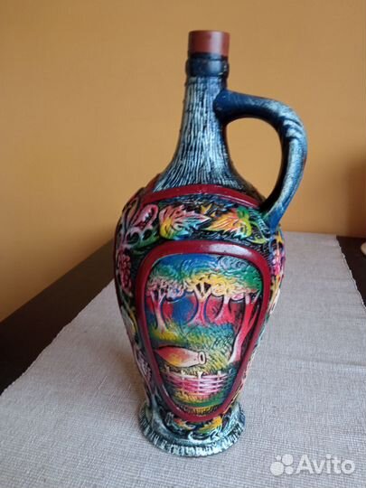 Бутылка, кувшин керамический для вина