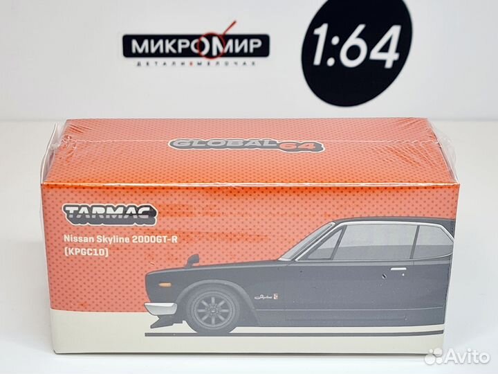 Модель Tarmac 1/64 Skyline 2000GT-R Черный