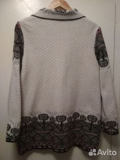 Кардиган,кофта вязаная белая с узором