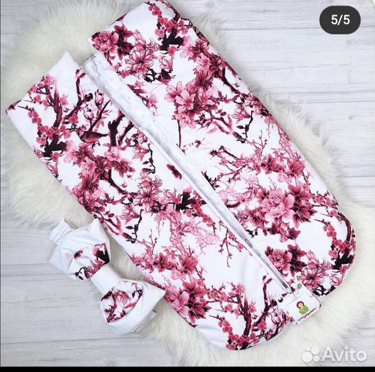 Конверт на выписку на овчине. весна, осень, зима