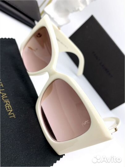 Солнцезащитные очки женские YSL белые (986)